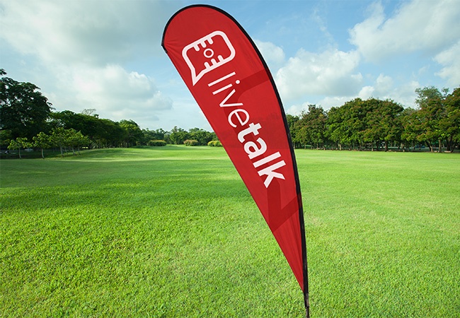 Massive impact with large printed teardrop flags