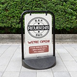 Swing pavement sign movement range