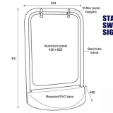 Swing pavement display dimensions