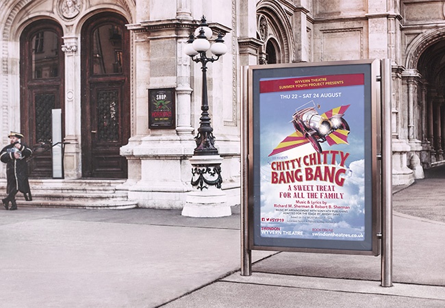 4-sheet poster printing on blue back