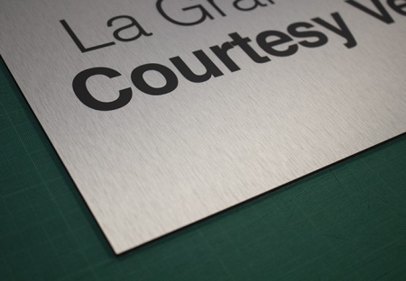 Brushed Steel Dibond Aluminium Signs & Boards