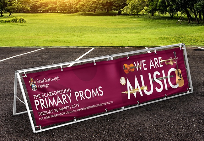 Monsoon vinyl banner 'A' frame display